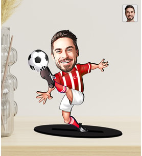 Kişiye Özel Milli Takım Futbolcu Karikatürlü Ahşap Biblo