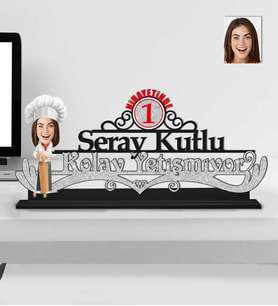 Kişiye Özel Nihayetinde Kolay Yetişmiyor Ahçı Kadın Ahşap Biblo-1