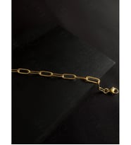 Paperclip Kabartma Çocuk Gold Çelik Zincir Bileklik Ida Serisi