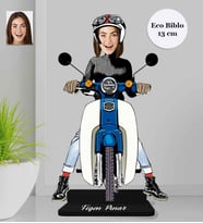 Kişiye Özel Mortorcu Kadın Ahşap Eco Biblo -4