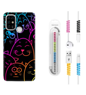 Casper E30 F20 X20 Kılıf Kablo Koruma Spiral Silikon Neon Cats 1790