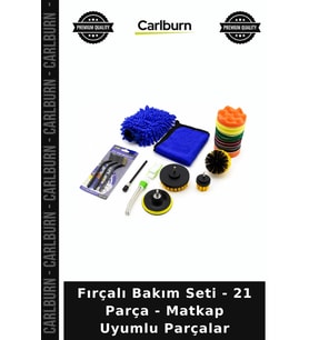 Özel Üretim Detaylı Pratik Fırçalı Bakım Seti - 21 Parça - Matkap Uyumlu Parçalar