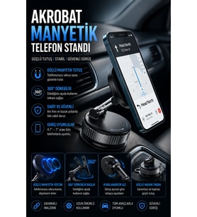 Katlanabilir Manyetik Araç Konsol Telefon Tutucu Şık Tasarım