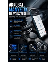 Katlanabilir Manyetik Araç Konsol Telefon Tutucu Şık Tasarım