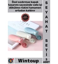#SeyahatSeti Sızdırmaz 3'lü 60 ML Uçak Uyumlu Kozmetik Şişe Taşıma Organizeri Şık Seyahat Banyo Seti