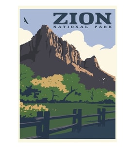 Zion Ulusal Parkı Seyahat Poster Tablo Ahşap Poster Dekoratif
