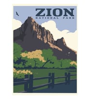 Zion Ulusal Parkı Seyahat Poster Tablo Ahşap Poster Dekoratif