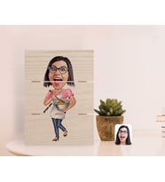 BK Gift Kişiye Özel Anneler Günü Temalı Ev Hanımı Anne Karikatürlü Otantik Masaüstü Ahşap Palet Çerçeve-3 (Beyaz)