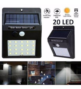 Hareket Sensörlü PIR 20 LED Solar Enerji Su Geçirmez Duvar Lamba