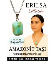 Sertifikalı Fasetli Amazonit Taşı Kolye – Huzur ve Dinginlik Veren Doğal Taş (Çok Renkli)