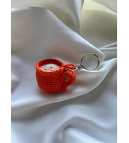 Amigurumi Kupa Anahtarlık (Turuncu)