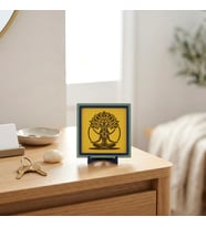 Hayat Ağacı ve Meditasyon Figürü Butik Dekoratif Aksesuar, Huzurlu ve Şık Bir Köşe Oluşturun 10x10cm