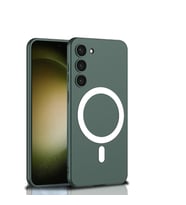 Lexroo Galaxy S23 Kılıf Wireless Şarj Özellikli Kıpta M-safe Silikon Kılıf - Yeşil