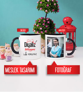 Diyaliz Teknisyenine Hediye Diyaliz Teknisyeni Kupa Bardak Siyah Fotoğraflı