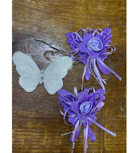 9X7 CM 3'LÜ KEBEK MOR ÇİÇEK SET APLİKE HOBİ DİKİŞ NAKIŞ AKSESUARI