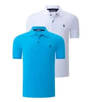 İKİLİ SET T8561 DEWBERRY ERKEK TSHIRT-BEYAZ-MAVİ