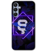 Galaxy A35 Kılıf HD Desen Baskılı Kılıf - Dark Neon Yaprak Ş Harfi