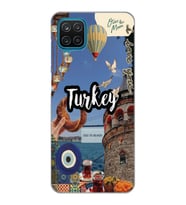 Samsung Galaxy A12 Uyumlu Türkiye Kolaj Tasarımlı Şeffaf Telefon Kılıfı