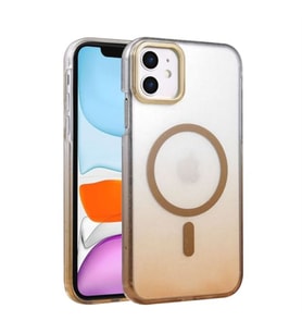Coverzone iPhone 12 ile uyumlu MagSafe uyumlu simli sert plastik k?l?f, 2mm kamera korumal?, �izilmeye dayan?kl?, ince tasar?m, Glossy degrade ��l Titanyum