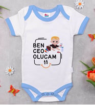 BK Kids Ben Ceo Olcam Tasarımlı Mavi Bebek Body Zıbın-1