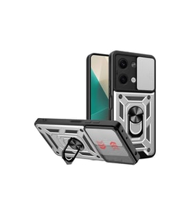 Northcity Xiaomi Poco X6 Kılıf Pars Lens Yüzüklü Silikon - Gümüş