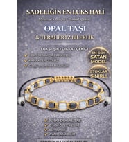 Sertifikalı Opal Taşı Bileklik - 5 mm Küp Kesim Terahertz Doğal Taş Ayarlanabilir Lüks Minimal (Çok Renkli)