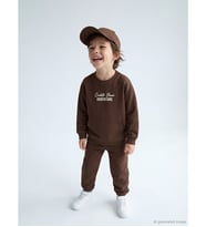 LCW Kids Kahverengi Bisiklet Yaka Erkek Çocuk Eşofman Takımı