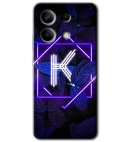 Redmi Note 13 Pro 5G Kılıf HD Desen Baskılı Kılıf - Dark Neon Yaprak K Harfi