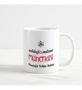 Metalurji Malzeme Mühendisi Kupa Bardak (1. Tasarım) (Beyaz)