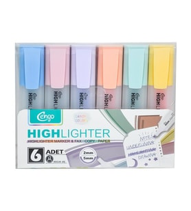 Cengo 6lı Fosforlu Kalem Candy Renkler CGO801