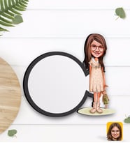 BK Gift Kişiye Özel Kız Çocuk Karikatürlü Ahşap Bardak Altlığı-7