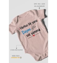 Herkes bir yana, dayım sol yanıma Kısa Kollu Bebek Body %100 Pamuk