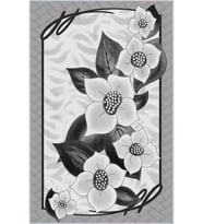 Eliana Home Baskılı, Yıkanabilir Kaymaz Taban Salon Halısı LNA0065-SM44 100x150 cm (Gri)