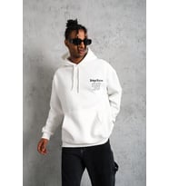 Erkek 98 Baskılı Kapşonlu 3 iplik pamuklu Sweatshirt hoodie - Beyaz