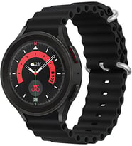 Samsung Galaxy Watch Gear S2 3 41 42 Active 2 40 44 mm Kordon Ocean Silikon Kord (Siyah)