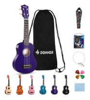 Donner DUS-10P Soprano Ukulele Seti (Mor)