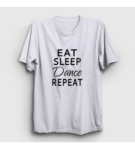Presmono Unisex Beyaz Eat Sleep Dance Repeat Hediye Dansçı T-Shirt 464261tt (Beyaz)