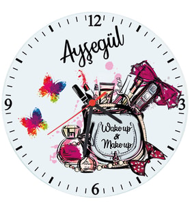 Biresimden Bayana Hediye İsimli Makyaj Duvar Saati