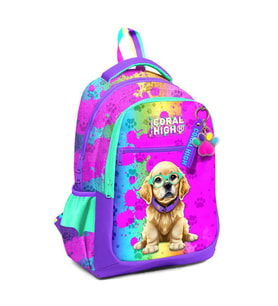 Coral High Pembe Köpek Desenli Büyük Boy Okul Sırt Çantası 23649 (Karışık)
