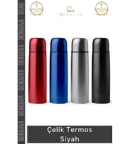 #Termos Vakum İzolasyonlu Paslanmaz Mat 304 Kalite Sızdırmaz Taşınabilir Çelik Termos Siyah