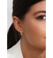 Kadın 925 Ayar Gümüş Zirkon Taşlı Küpe (Altın)