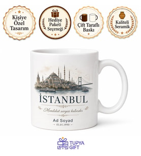 Kişiye Özel Memleket Temalı İsim Tarih Kupa Bardak Hediye