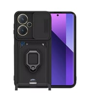 Pilelistore   Xiaomi Redmi Note 13 Pro Plus Kılıf Zuma Kartvizitli Yüzüklü Silikon - Siyah