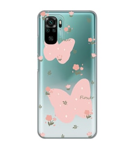 Xiaomi Redmi Note 10 / Note 10S Uyumlu Kelebek Tasarımlı Şeffaf Telefon Kılıfı