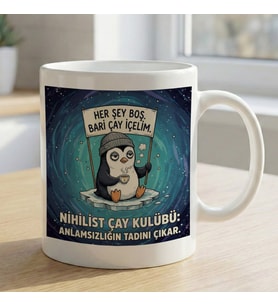 BK Gift Nihilist Penguen Beyaz Kupa Bardak -10, Ofis ve Hediye Kupası, Arkadaşa Hediye
