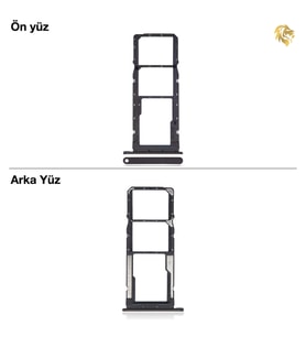Xiaomi Redmi 7A Sim Tepsisi Çiftli Siyah Çift Hatlı Dual Sim Sim Yeri Sim Kızağı Sim Kart Yuvası