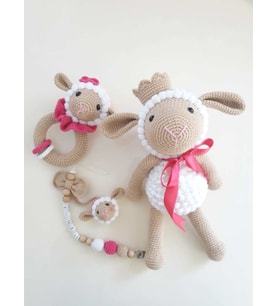 Pembeli Kuzu Set Takımı Amigurumi Organik Oyuncak