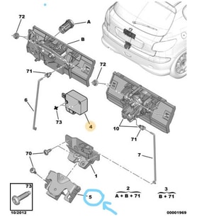 PEUGEOT  206 - 206 +   BAGAJ KAPUT  KILIT KARSILIGI     8724C0