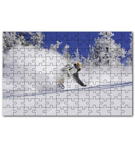 Cakapuzzle Snowboard Spor Karda Uçmak, Puzzle Yapboz MDF (Ahşap) (120 Parça)