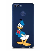 Huawei P Smart Soft Premier Kapak Donald Duck-D Tasarımlı Silikon Kılıf - Lacivert (Şeffaf)
